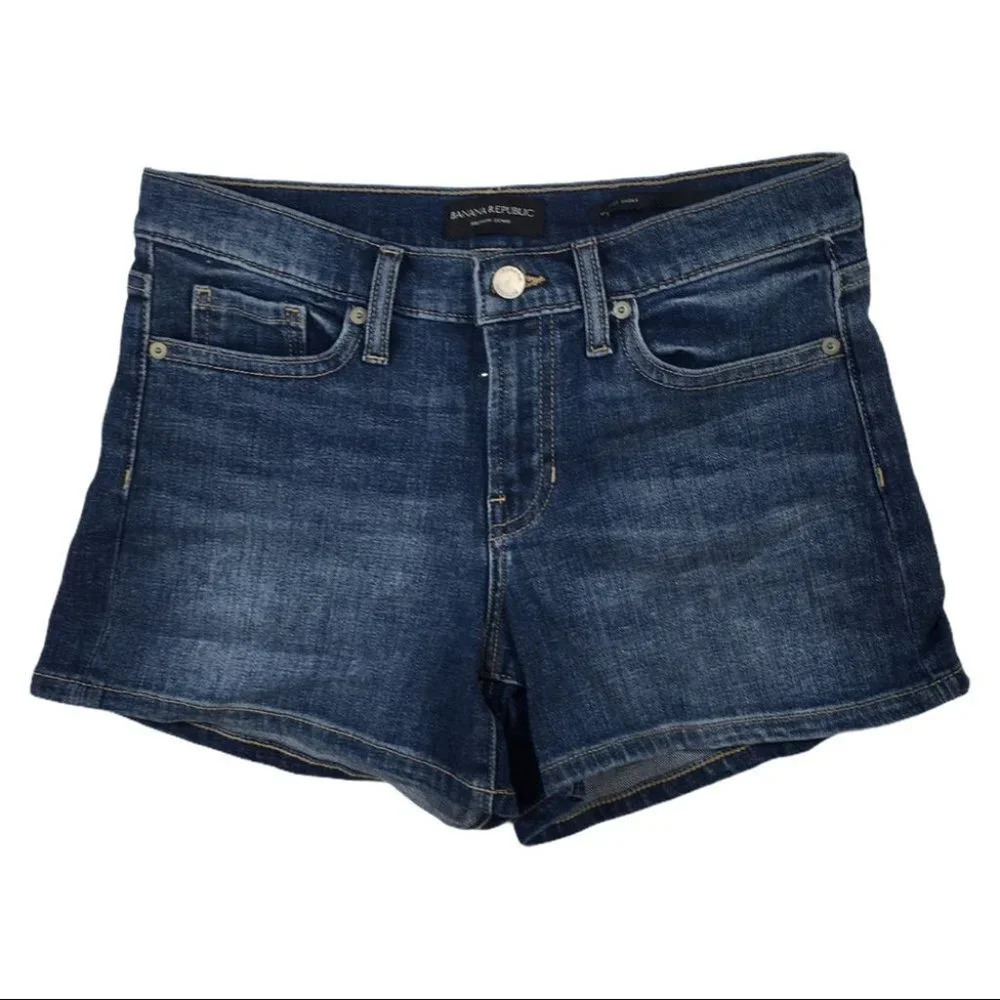 BT87 Banana Republic Mid Rise Denim Jean Shorts 25